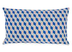 Heal's Geometric Cushion Blue 32 x 55cm