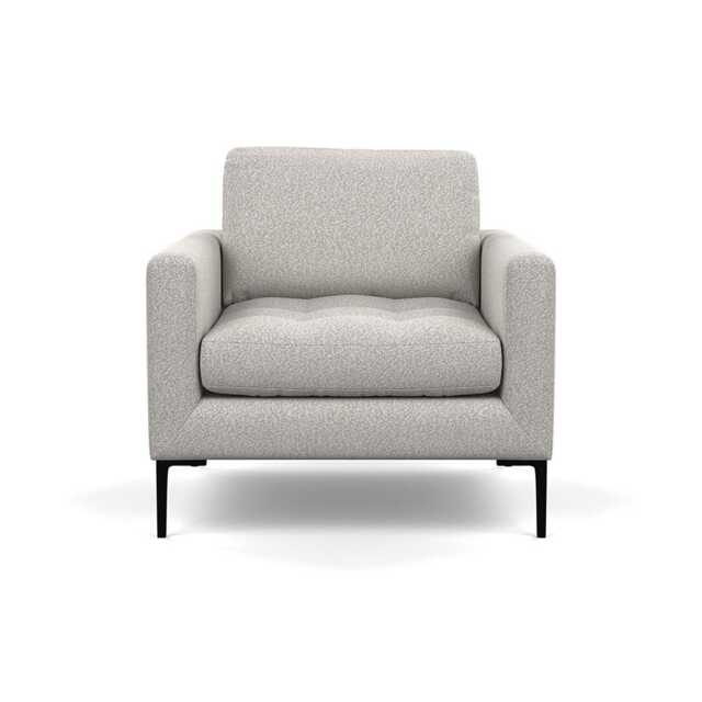 Heal's Eton Armchair Chunky Boucle Ecru Black Feet