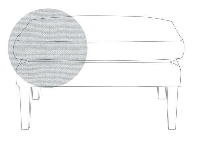 Heal's Wallis Ottoman Broad Weave Tin Natural Feet