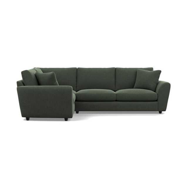 Heal's Snooze Left Hand Facing Corner Sofa Boucle Fern Black Feet