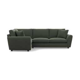 Heal's Snooze Left Hand Facing Corner Sofa Boucle Fern Black Feet