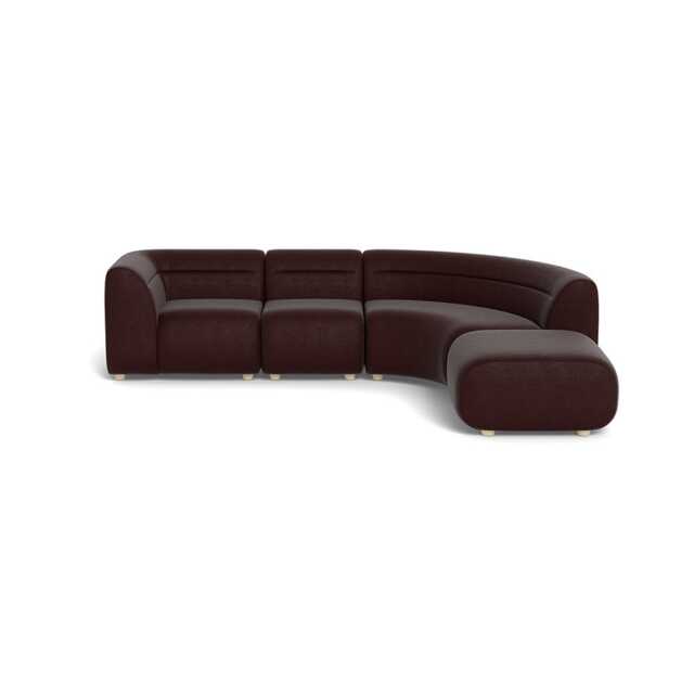 Heal's Lilli Right Hand Facing Curved Corner Sofa Smart Luxe Velvet Acorn Natural Beech Feet