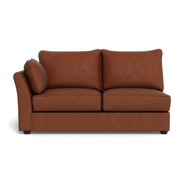 Heal's Tailor Medium Unit Left Hand Facing Smart Luxe Velvet Tawny Black Feet