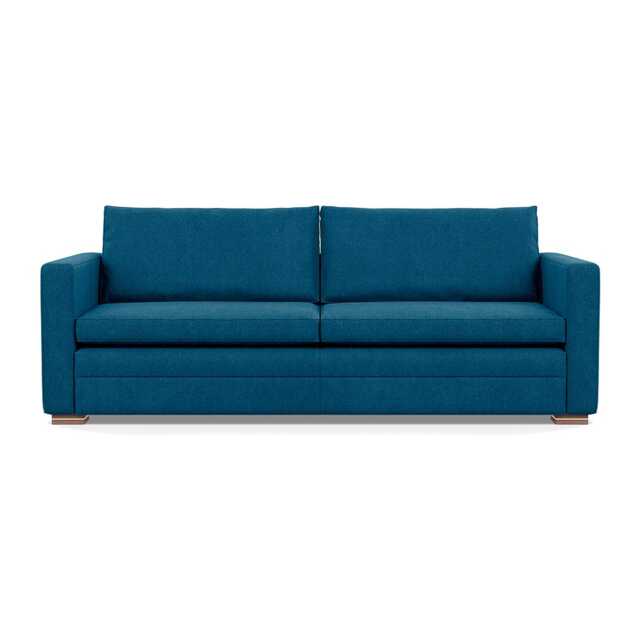 Heal's Palermo 4 Seater Sofa St Moritz Wool Teal 149 Brass and Walnut Feet