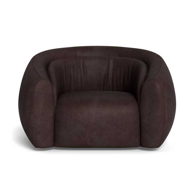 Heal's Flora Loveseat Heritage Leather Dark Walnut 2069