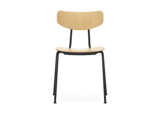 Vitra Moca Dining Chair Natural Oak Basic Dark Powder Coated Base