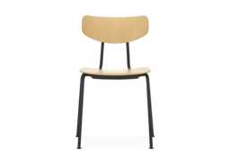 Vitra Moca Dining Chair Natural Oak Basic Dark Powder Coated Base