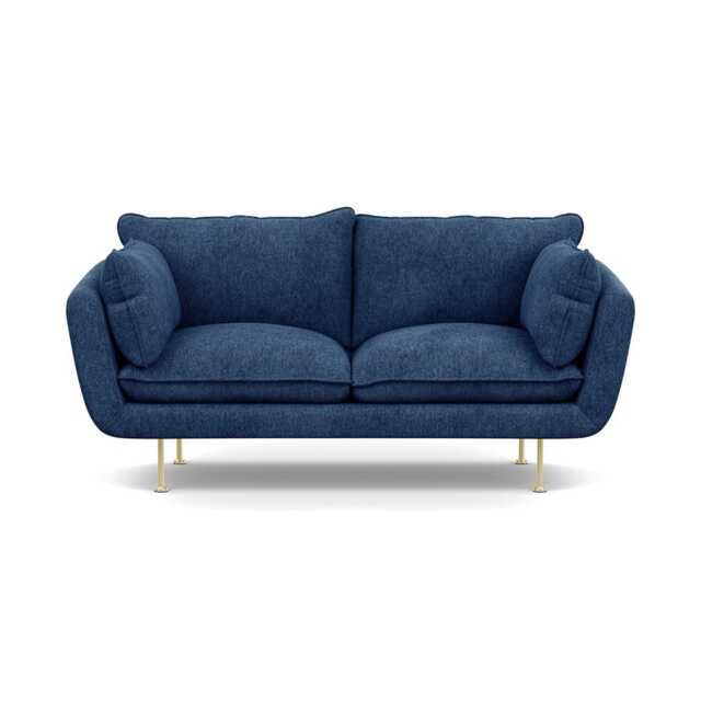 Heal's Allora 2 Seater Sofa Broad Weave Lagoon Brass Feet