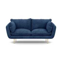 Heal's Allora 2 Seater Sofa Broad Weave Lagoon Brass Feet