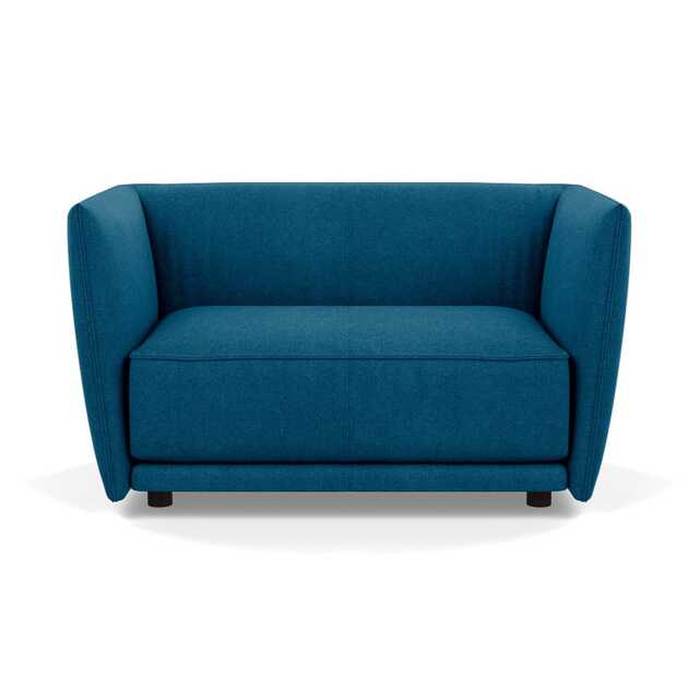 Heal's Valley Loveseat St Moritz Teal Walnut Stain Feet - image 1