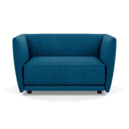 Heal's Valley Loveseat St Moritz Teal Walnut Stain Feet