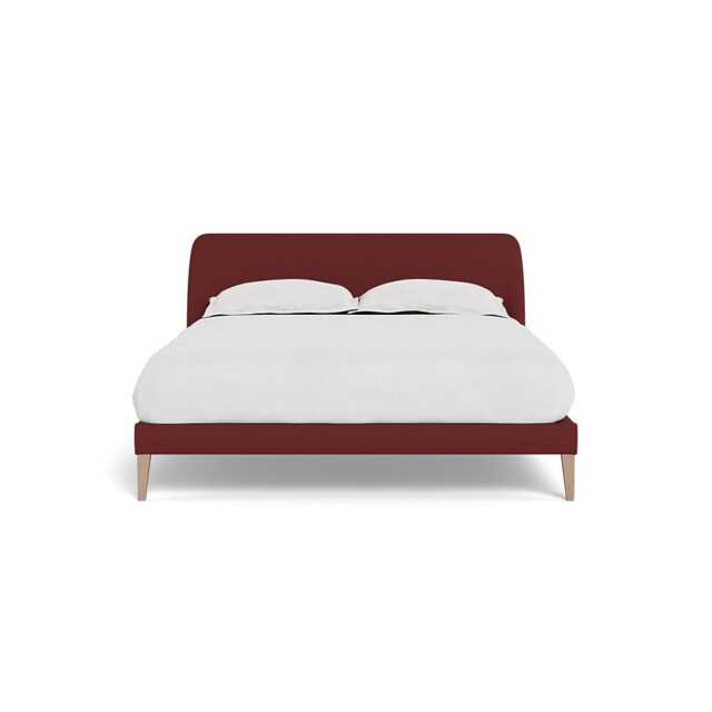 Heal's Wallis Bedstead King Capelo Linen-Cotton Etruscan Red Natural Oak Feet