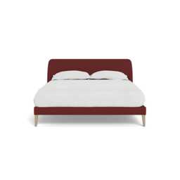 Heal's Wallis Bedstead King Capelo Linen-Cotton Etruscan Red Natural Oak Feet
