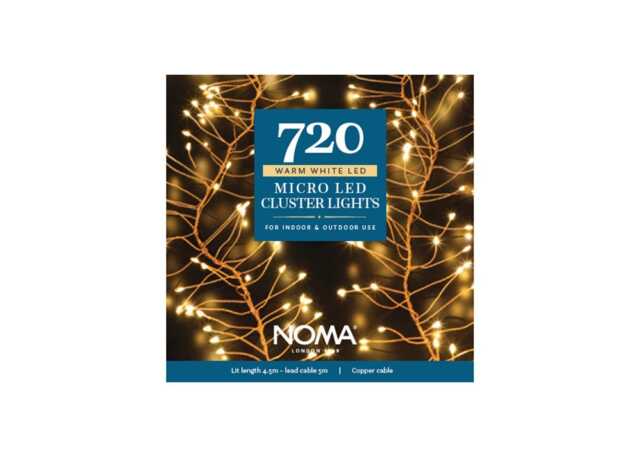 Noma Warm White 720 LED Indoor or Outdoor Micro Cluster String Lights Copper Cable