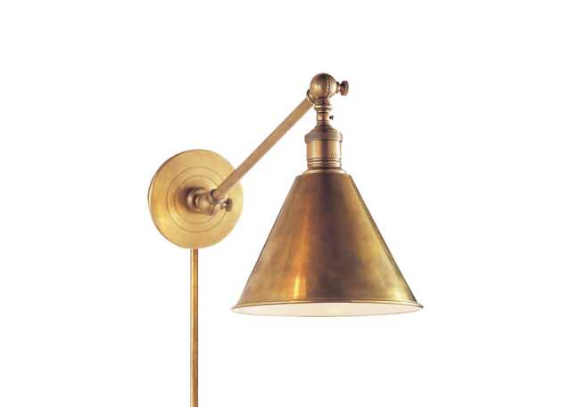 Visual Comfort Boston Functional Single Arm Library Light Antique Brass