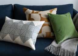Heal's Velvet Cushions Sage Green 35 x 55cm - thumbnail 2