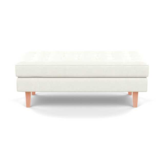 Heal's Hepburn Ottoman Liena Leather White 634 Natural - image 1