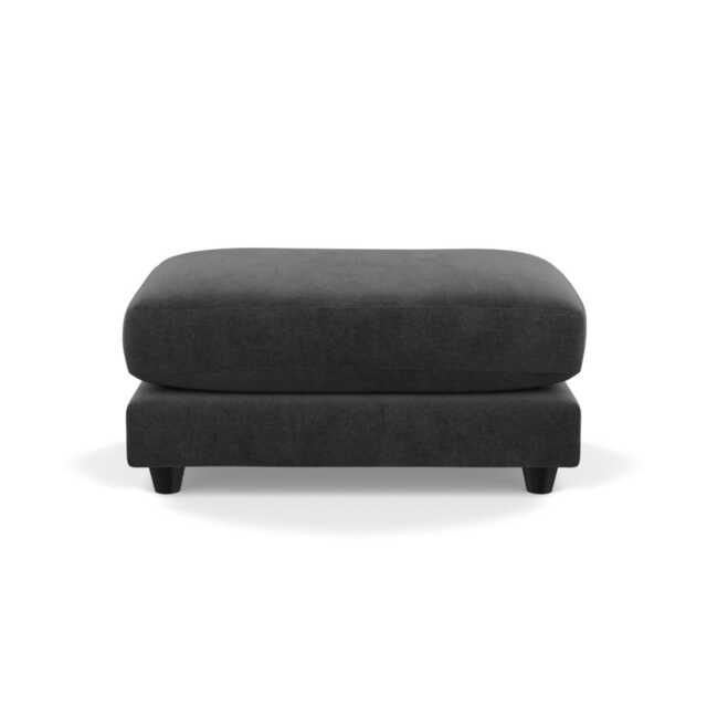 Heal's Snooze Footstool Smart Luxe Velvet Nickel Black Feet