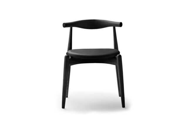Carl Hansen & Son CH20 Dining Chair Black Painted Oak Thor Leather 301 Seat