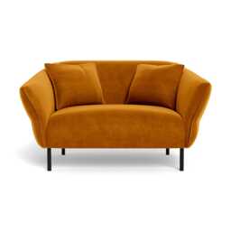 Heal's Alto Loveseat Smart Luxe Velvet Cognac Black Feet - thumbnail 1