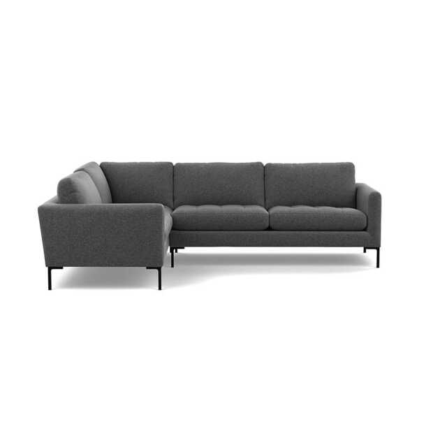 Heal's Eton Left Hand Facing Corner Sofa Melton Wool Granite Black Feet