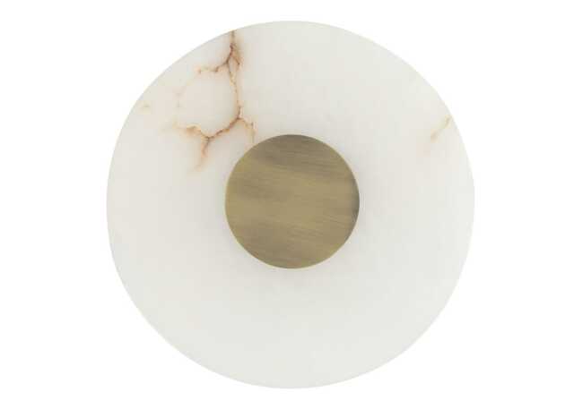 Heal's Ebro Alabaster LED Wall Light Brushed Gold IP44 Round