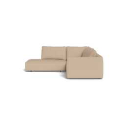 Heal's Morven Left Hand Facing Large Corner Sofa Capelo Linen-Cotton Bamboo Black Feet