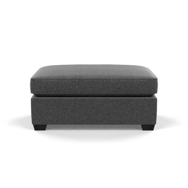 Heal's Torino Footstool Melton Wool Granite Black Feet