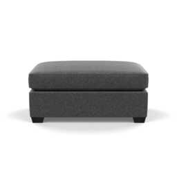 Heal's Torino Footstool Melton Wool Granite Black Feet