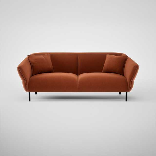 Heal's Alto 3 Seater Sofa Velvet Russet Black Feet - image 1