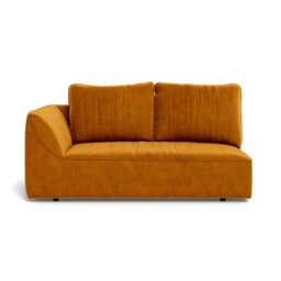 Heal's Morven Left Hand Facing 2 Seater Unit Smart Luxe Velvet Cognac