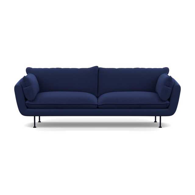 Heal's Allora 4 Seater Sofa Melton Wool New Navy Black Feet