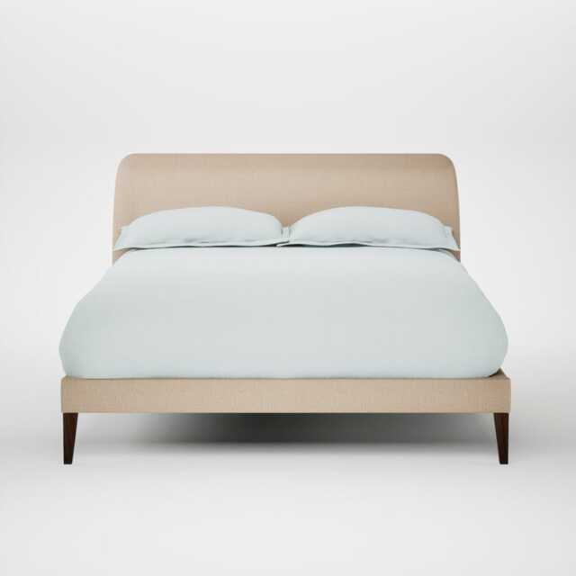 Heal's Wallis Bed Double Smart Cotton Linen Rice Walnut Stained Feet