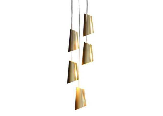 Heal's Pasmore Metal 5 Light Pendant Brass
