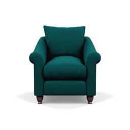Heal's Devon Armchair Brushed Cotton Pine Walnut Stained Feet