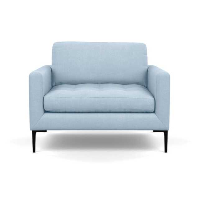 Heal's Eton Loveseat Capelo Linen-Cotton Sea Shanty Black Feet