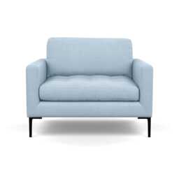Heal's Eton Loveseat Capelo Linen-Cotton Sea Shanty Black Feet
