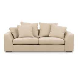 Heal's Cumulus 4 Seater Sofa Brushed Cotton Oat Black Feet