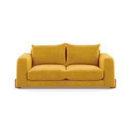 Heal's Nuvola 3 Seater Sofa Smart Luxe Velvet Canary Natural Oak Feet