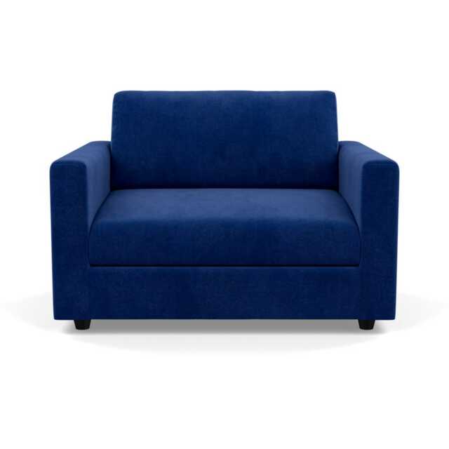 Heal's Nimbus II Loveseat Smart Luxe Velvet Azure Black Feet