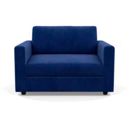 Heal's Nimbus II Loveseat Smart Luxe Velvet Azure Black Feet