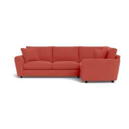 Heal's Snooze Right Hand Facing Corner Sofa Linen Grenadine Black Feet
