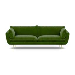 Heal's Allora 4 Seater Sofa Smart Luxe Velvet Grass Brass Feet