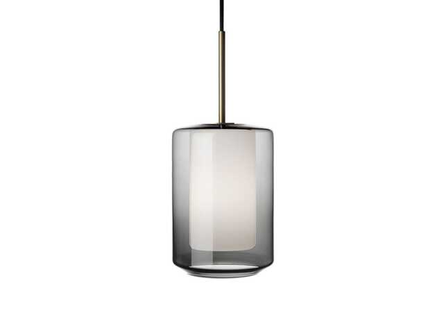 Hadeland Glassverk Archive 4245 Pendant Light Grey & Brass