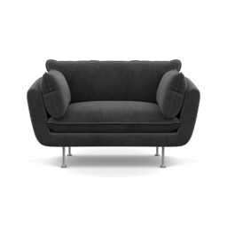Heal's Allora Loveseat Smart Luxe Velvet Nickel Stainless Steel Feet