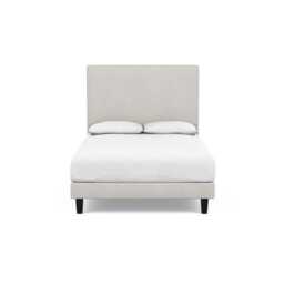 Heal's Shallow Divan Double Capelo Linen-Cotton Sea Salt Dark Solid Wood Feet - thumbnail 1