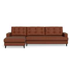 Heal's Mistral Left Hand Facing Chaise Sofa Smart Luxe Velvet Tawny Black Feet - thumbnail 2