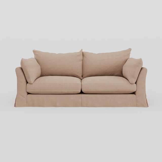 Heal's Tailor Loose Cover 4 Str Sofa Capelo Linen Rosedale, Natural Beech Feet