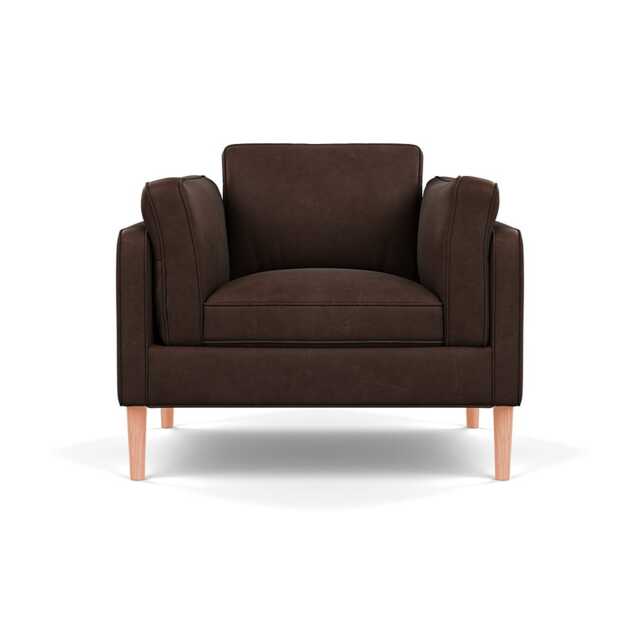 Heal's Sonno Armchair Heritage Leather Chestnut 2064 Natural Feet - image 1