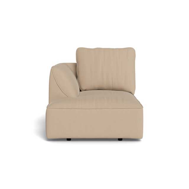 Heal's Morven Left Hand Facing Chaise Unit Capelo Linen-Cotton Bamboo Black Feet